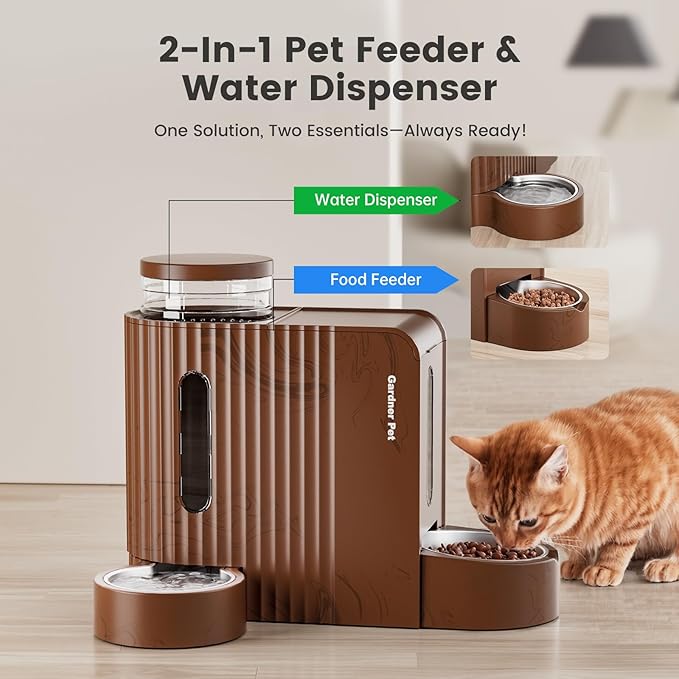 Gardner Pet Gravity Automatic 2-in-1 Pet Feeder, 0.8 Gallons*2 Cat Feeder and - Image 2