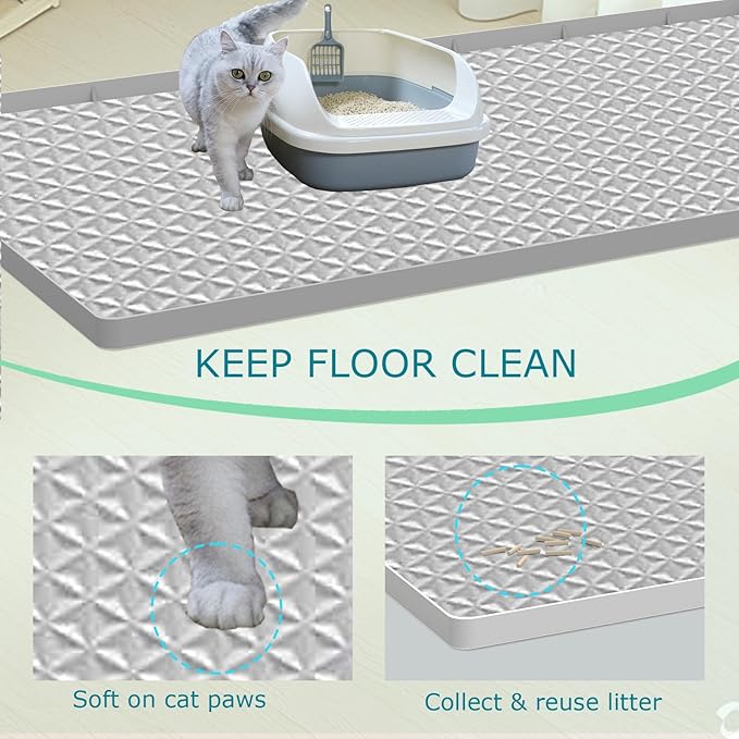 Cat Litter Mat for Litter Box, Silicone Large Cat Litter Trapping Mat - Image 3
