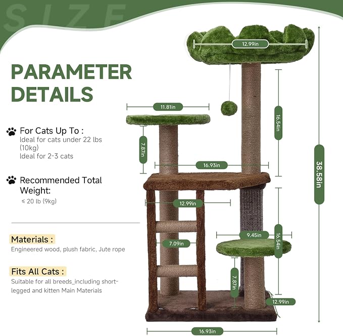Cat Tree, 37.4-Inch Cat Tower - Image 2