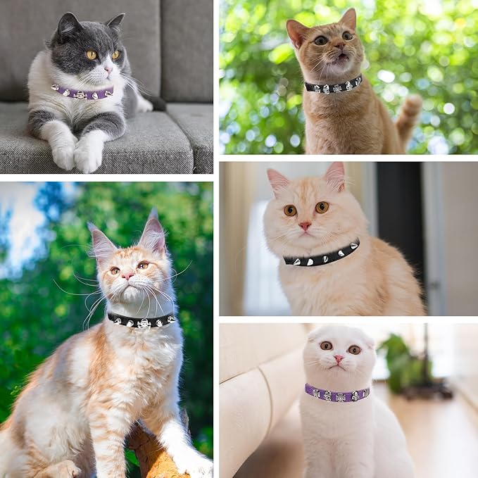 EXPAWLORER Leather Cat Collar for Girl Boy- Adjustable Pet Collar - Image 7