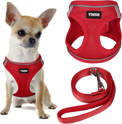 YIMEIS Dog Harness and Leash Set, No Pull Soft Mesh Pet Harness, Reflective by YIMEIS