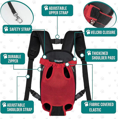 PetAmi Dog Carrier Backpack, Adjustable Dog Pet Cat Front Carrier Backpack | - Image 4