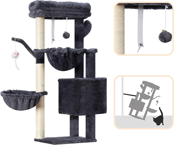 Heybly Cat Tree, 39.4 Inches Tower Condo - Image 8