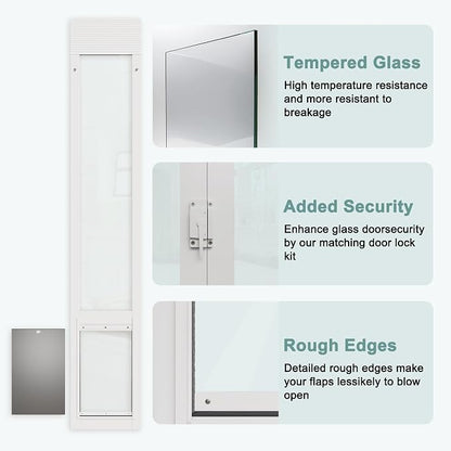 Doggie Door for Sliding Glass Doors, Adjustable Height 76 1/8"-80 7/8" Aluminum - Image 3