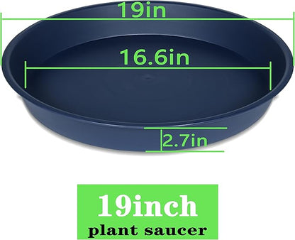 4 Pack of 18 19 inch Plant Saucer Drip Tray, Heavy Duty Deep Plant Saucers - Image 2