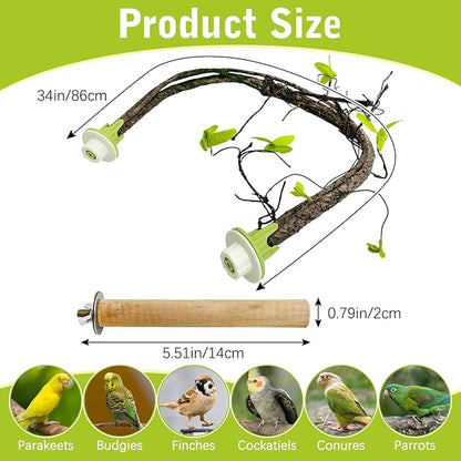 PINVNBY 2 PCS Bendable Bird Perches Simulation Branch Parrot Perch Stand - Image 2