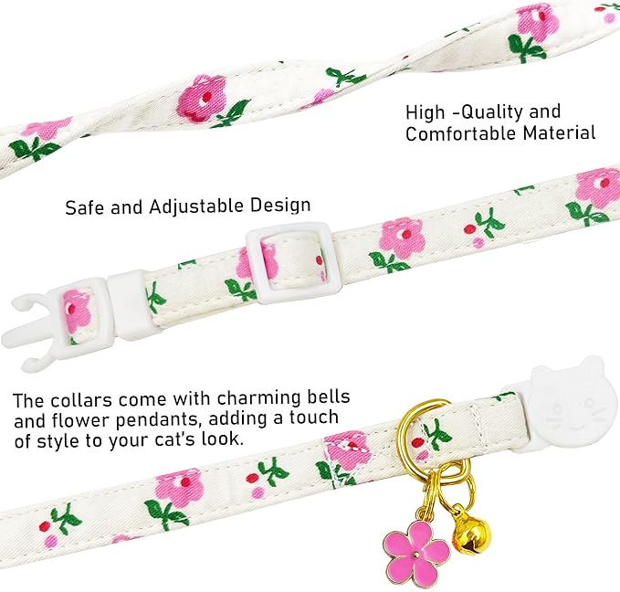 2 Pack Cotton Breakaway Cat Collars Set - Image 4