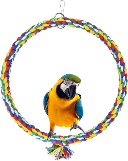 WishLotus Bird Swing, Cage Hanging Cotton Rope Swing Bite Resistance Perches by BuyItNow