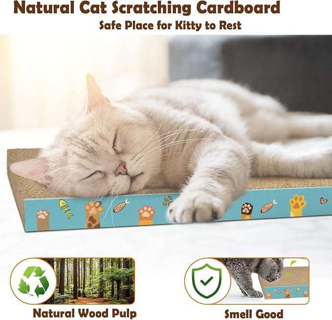 Cardboard Cat Scratcher 3 Pack Refill Reversible Cat Scratching Pad Durable Cat - Image 6