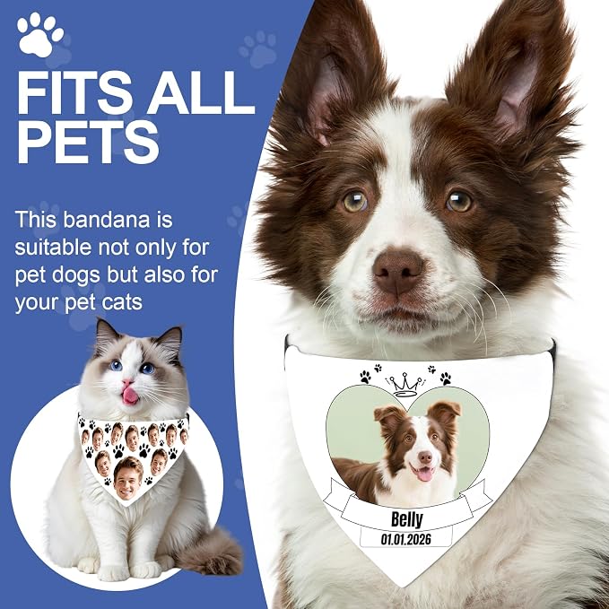 Funny Personalized Dog Bandana Custom Face Design, Custom Dog Bandana - Image 6