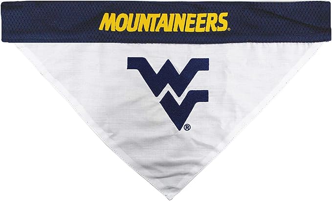 Pets First Collegiate Pet Accessories, Reversible Bandana, West Virginia - Image 3