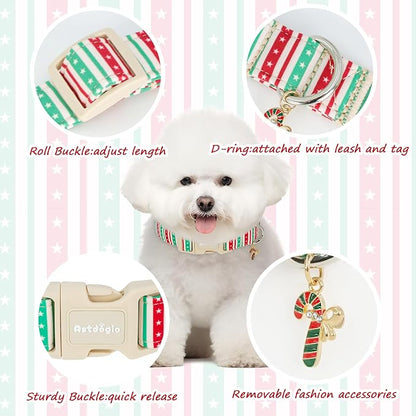 Polyester Collar for Dog, Adjustable Christmas Dog Collar for Extra Medium Dogs - Image 2
