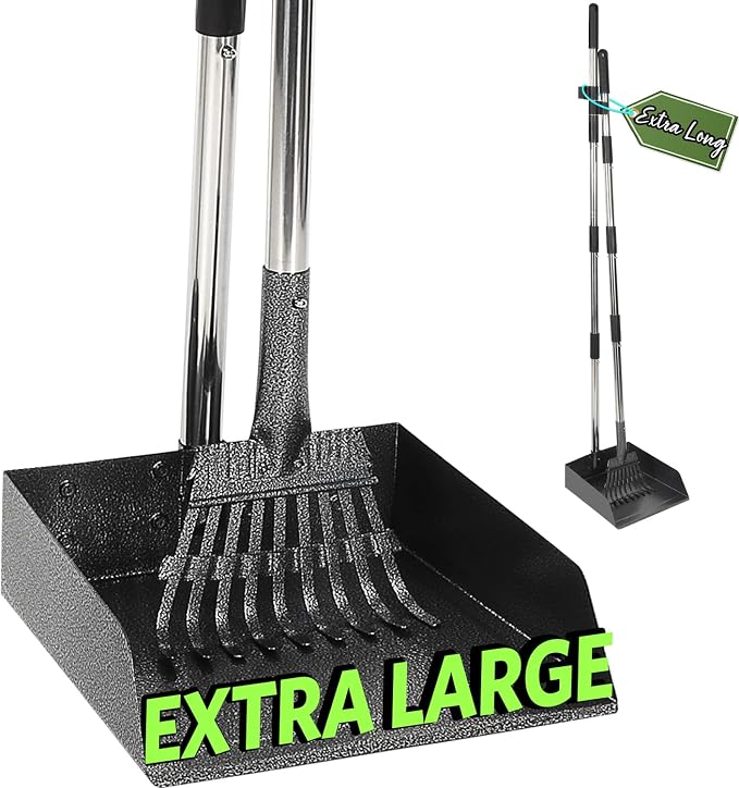 T2Y Pooper Scooper, Adjustable Stainless Steel Rake & Extra Large Tray by T2Y