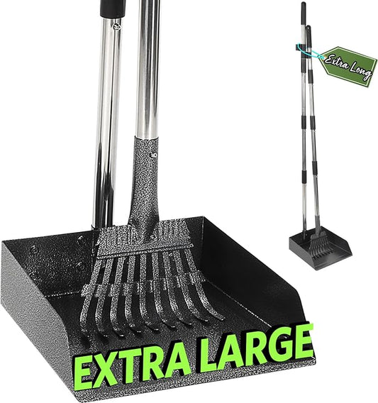 T2Y Pooper Scooper, Adjustable Stainless Steel Rake & Extra Large Tray by T2Y