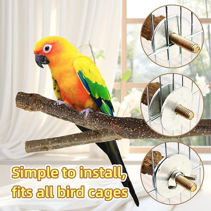 8-Piece Set Natural Wood Bird Perches - Image 4