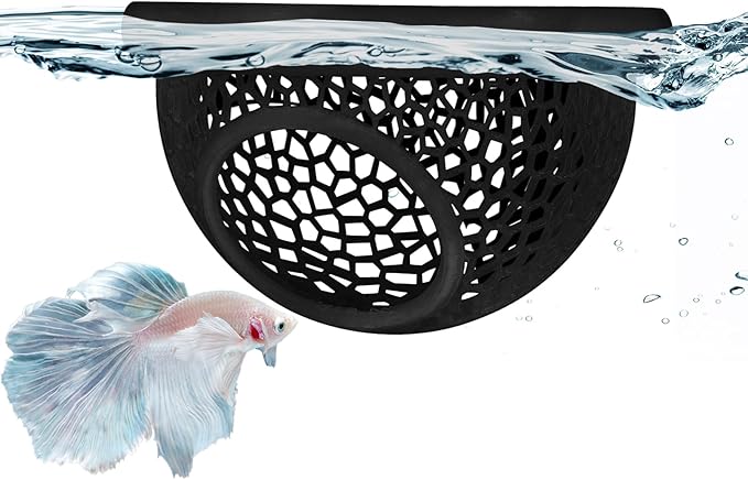 Floating Betta Hide & Shrimp Cave – 3D Printed Aquarium Decor, Feeding Ring & by Unknown