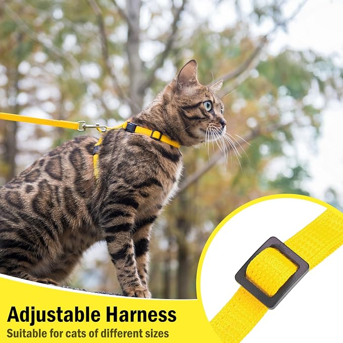 PUPTECK Adjustable Cat Harness and Leash Set Escape Proof Kitten Strap Collar - Image 5