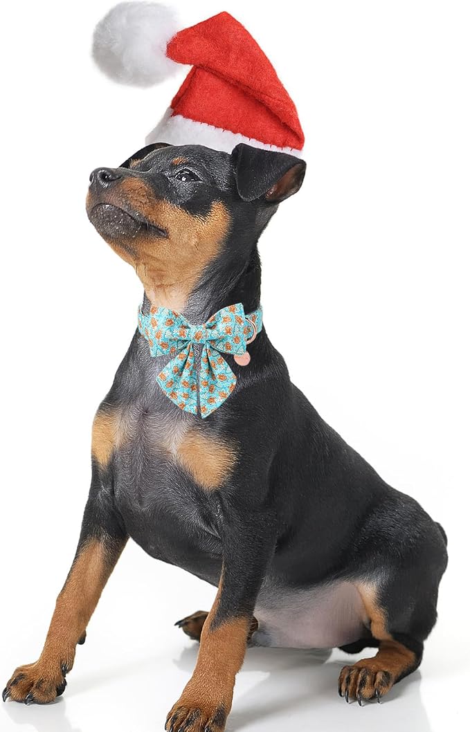Christmas Dog Collar with Bow Tie, Adjustable Gingerbread Pet Collar, Chriatmas - Image 4