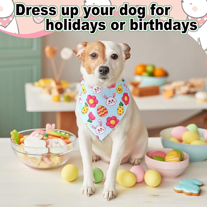 Aliceset 180 Pcs Easter Dog Bandana Bulk Spring Bandanas - Image 5