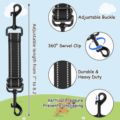 YUEPET Dog Safety Collar Clips 2 Pack Adjustable Prong Collar Backup Clips - Image 2