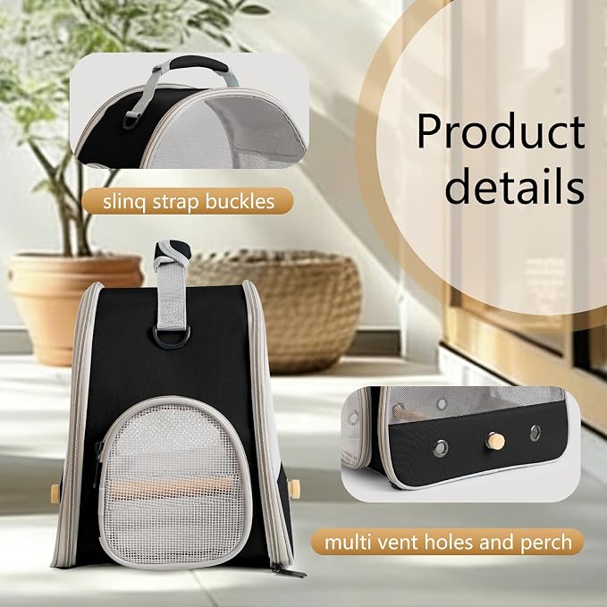 Bird Carrier, Portable Small Bird Parrot Parakeet Carrier - Image 3