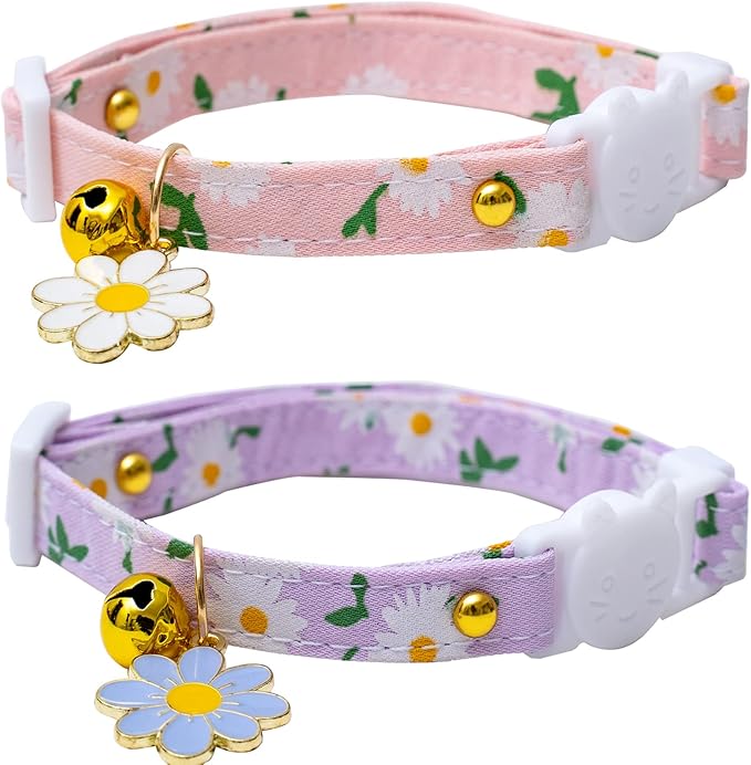 2 Pack Cotton Breakaway Cat Collars by Faygarsle