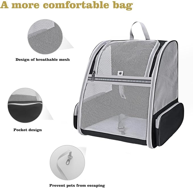 Cat Carrier Backpack, Dog Backpack, Ventilate Pet Cats Puppy Dogs Birds Bunny - Image 5