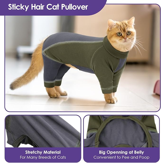 SUNFURA Hair Sticky Cat Clothes, Cat Sweater - Image 3