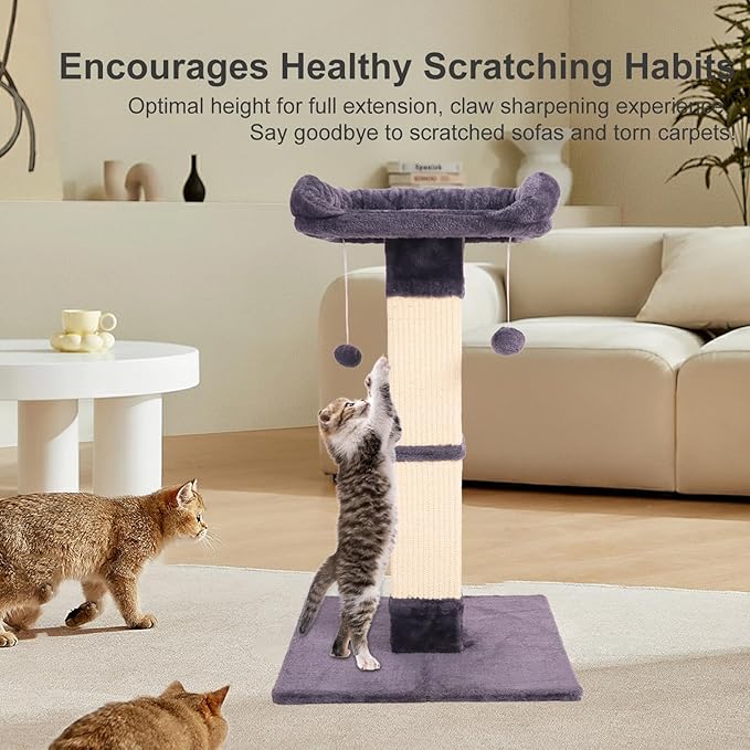 34" Cat Scratching Post for Indoor Cats, Sisal Cat Scratcher - Image 3