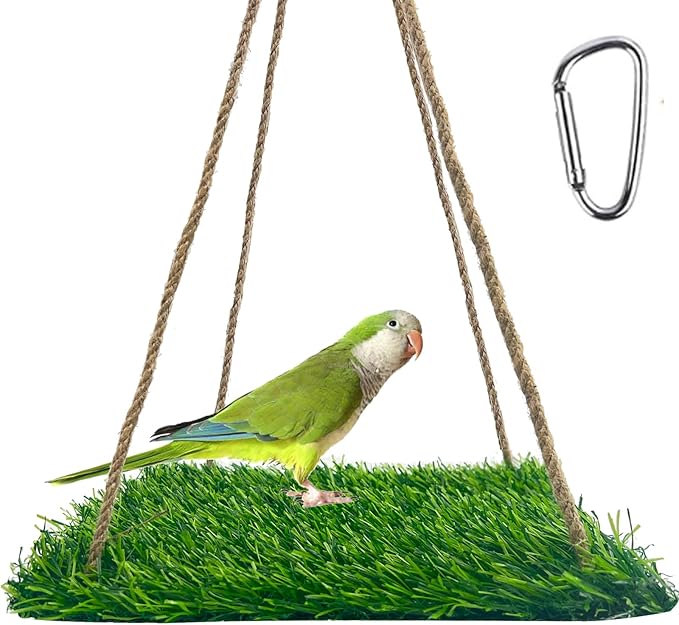 FlidRunest Large Bird Swing Toy, Bird Grass Mat Hammock Swing by FlidRunest