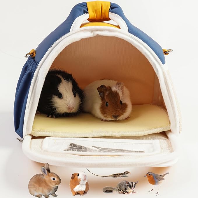ABLAZEZAI Guinea Pig Carrier, Small Animal Snake Travel Bag, Breathable Outdoor by ABLAZEZAI