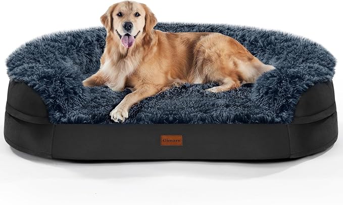 Black Orthopedic Dog Beds for Extra Large Dogs, Removable Washable Cover by iweepet