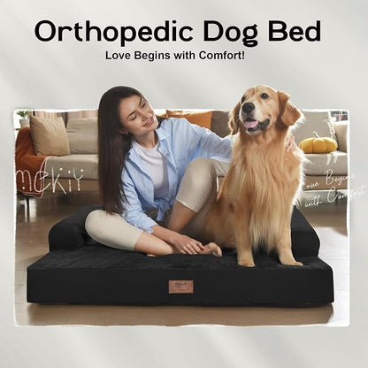Large Orthopedic Dog Bed with Bolster – Washable Waterproof Cover, Non-Slip - Image 7