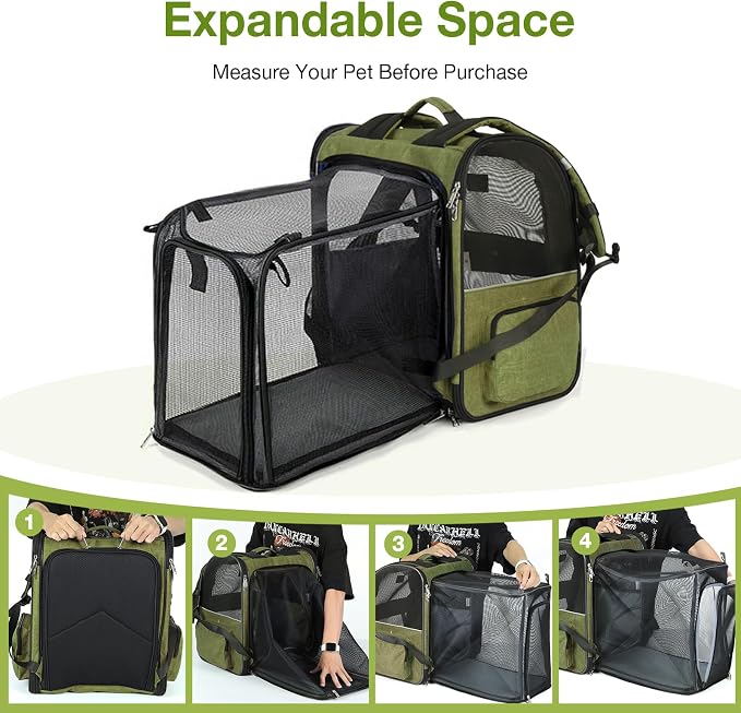 Lekebobor Large Cat Backpack Carrier Expandable Pet Carrier Backpack - Image 4