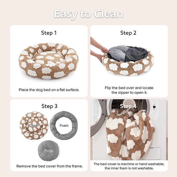 JOEJOY Donut Small Dog Bed, Round Cat Beds - Image 5