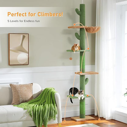 PAWZ Road Cat Tree, Cactus Floor to Ceiling Cat Tower - Image 3