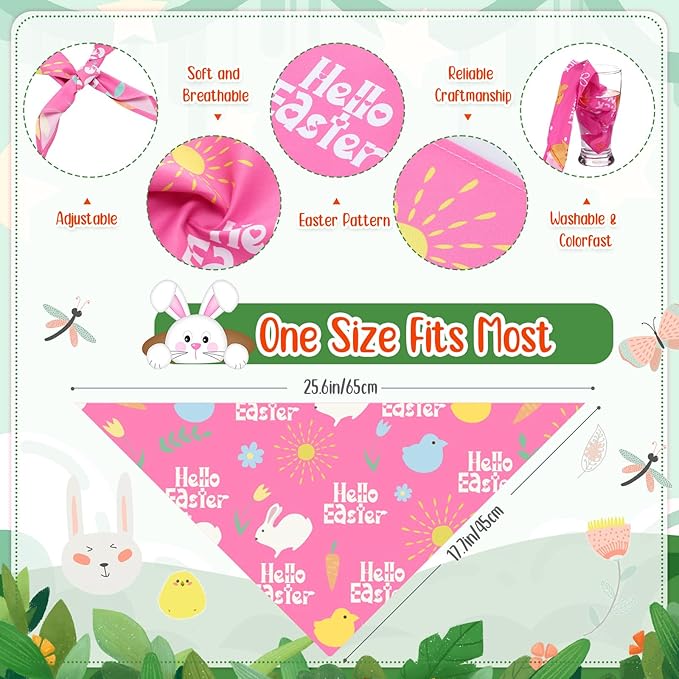 Chunful 50 Pcs Easter Dog Bandanas Bulk - Image 3