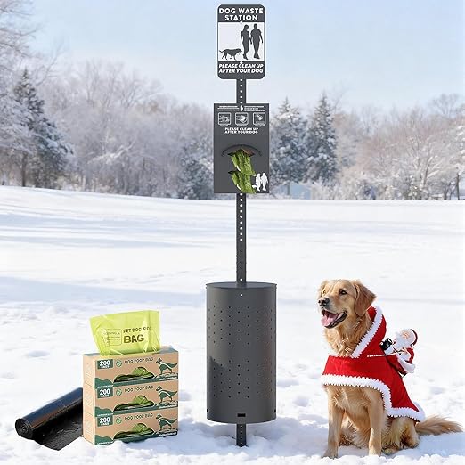 Dog Waste Station Outdoor, Pet Waste Disposal Station Rustproof Aluminum by MetaTeel