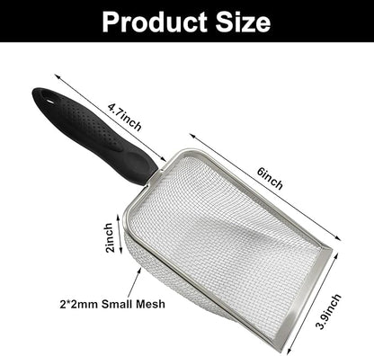 Murtenze Stainless Steel Cat Litter Scoop, Non-Stick Coated Metal Fine Sand - Image 3