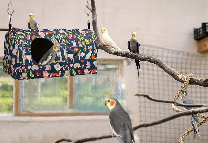 ShuRung Parrot Cockatiel Warm House Bird Nest Bed Winter Hanging Hammock Birds - Image 3