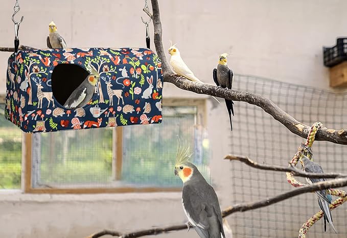 ShuRung Parrot Cockatiel Warm House Bird Nest Bed Winter Hanging Hammock Birds - Image 6