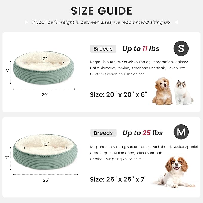Love's cabin Round Donut Cat and Dog Cushion Bed, 25in Pet Bed - Image 4