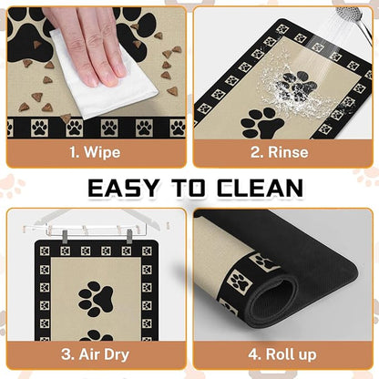 Absorbent Pet Dog Bowl Mat for Food and Water, Pet Cat Food Feeding Mat - Image 6