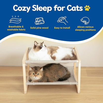 Cat Hammock, Double Layer Wooden Bed - Image 2