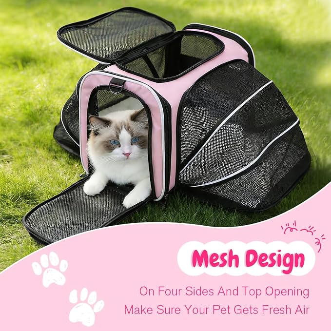 Double Expandable Cat Carrier, Airline Approved Soft-Sided Pet Travel Carrier - Image 7
