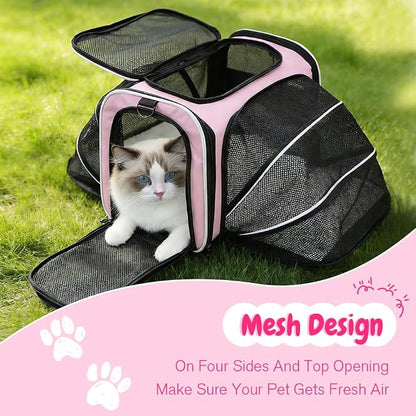 Double Expandable Cat Carrier, Airline Approved Soft-Sided Pet Travel Carrier - Image 7