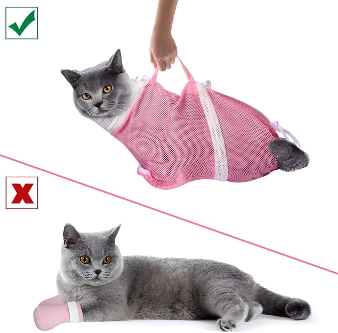 JULMELON Cat Washing Bag 10 PCS Set, Adjustable Cat Shower Net Bag and Pet - Image 6