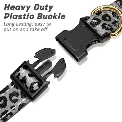 Reflective Dog Collar for Large Dogs, Cute Leopard Style Adjustable Heavy-Duty - Image 4