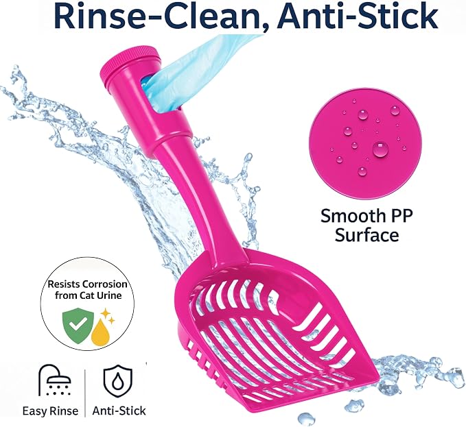 2-in-1 Pooper Scooper with Bag Attachment, Cat Litter Shovel Scoop with Bag - Image 4