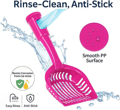 2-in-1 Pooper Scooper with Bag Attachment, Cat Litter Shovel Scoop with Bag - Image 4